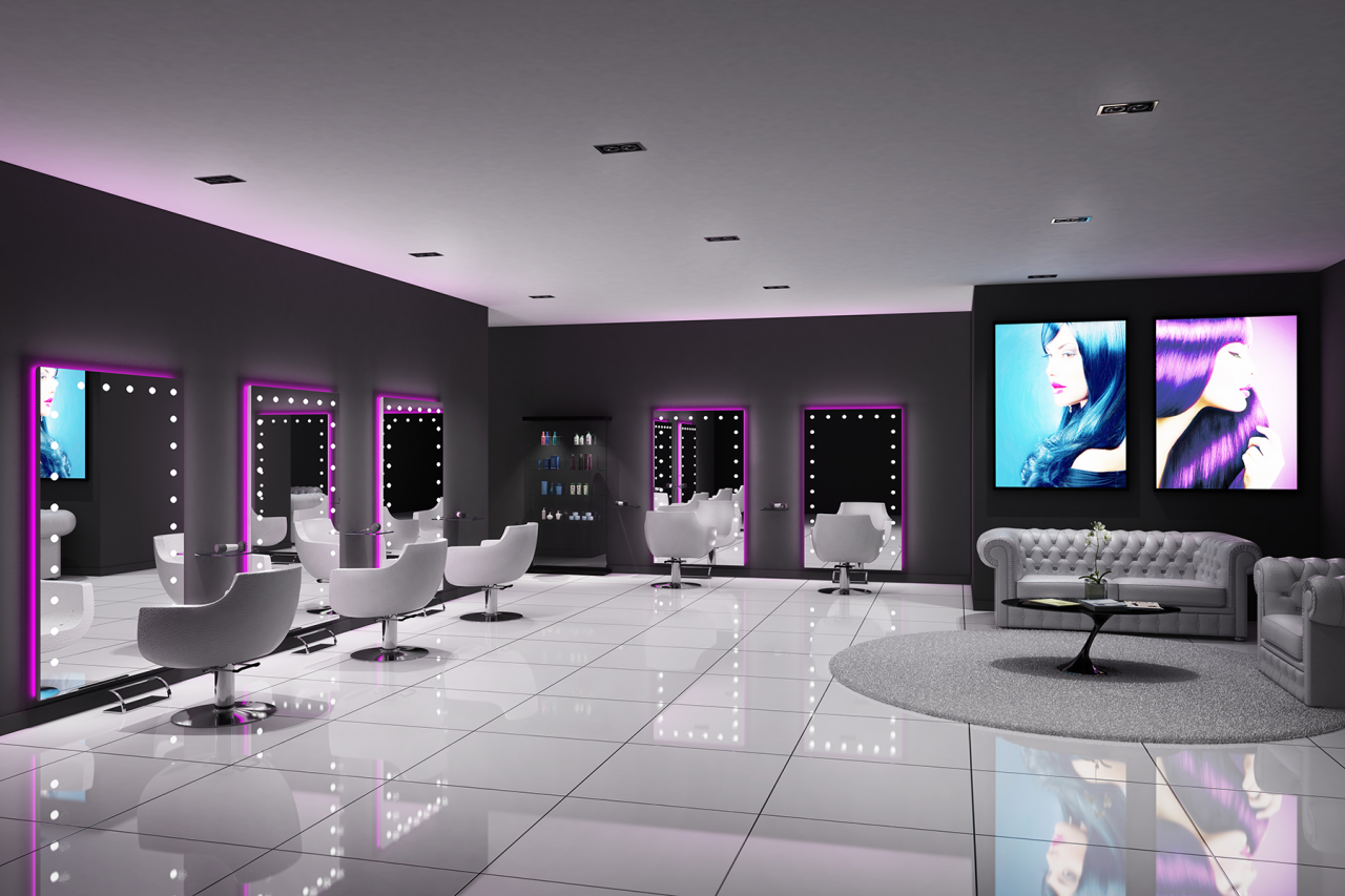 Salon mirrors with lights by Unica Luxury Lighted Mirrors