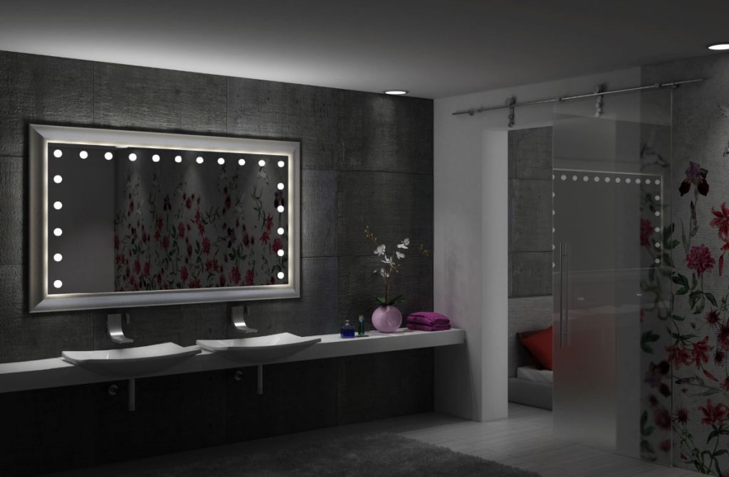 Installazione specchio bagno illuminato a LED con gancio Easy-Fix	