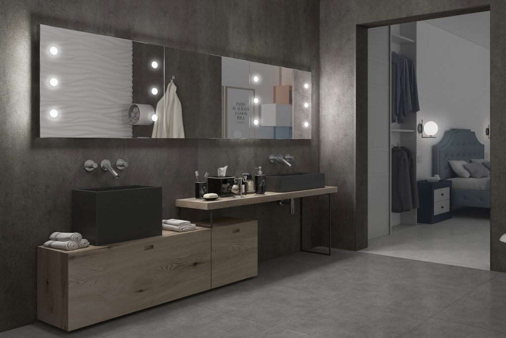 specchio rettangolare design grande con luci integrate regolabili per bagno stile moderno bianco, i migliori specchi da bagno