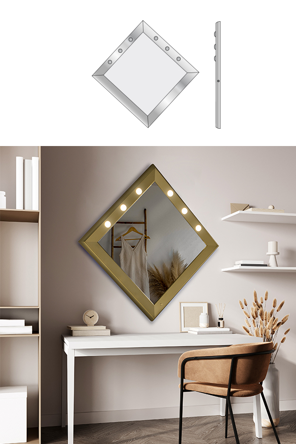 Specchio da parete moderno con luci
