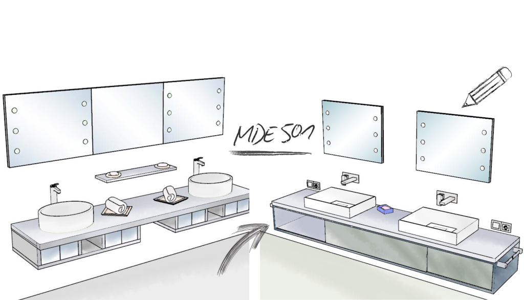 specchi bagno su misura progettazione proporzione guida alle misure da rispettare 