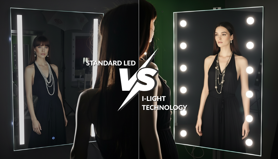Éclairage miroir LED classique et miroir Unica avec technologie I-Light